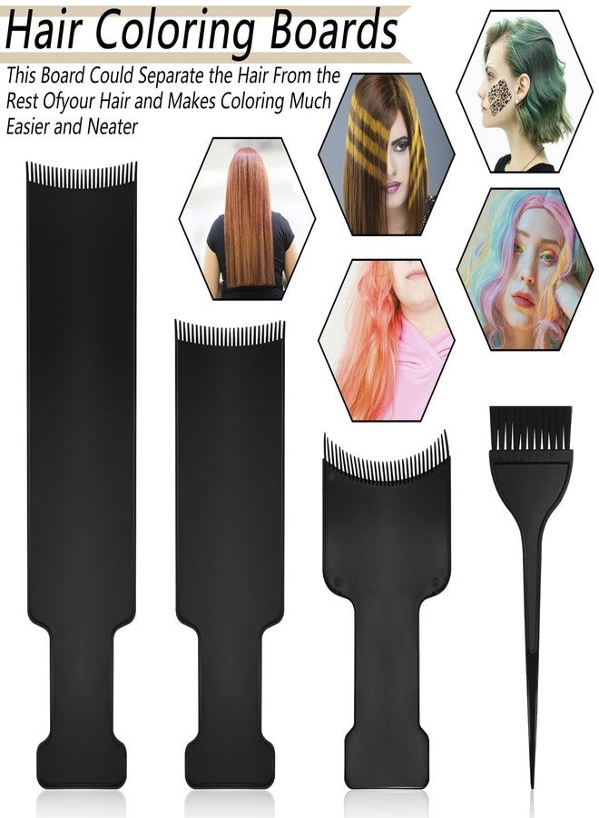 OXDFK 4 PCS Balayage Highlighting Board and Highlighting Brush Kit, 1 Hair Dye Brush and 3 Balayage Highlighting Board with Teeth Hair, for Hair Dye, Hairstylist Accessories Brushes - Image 4
